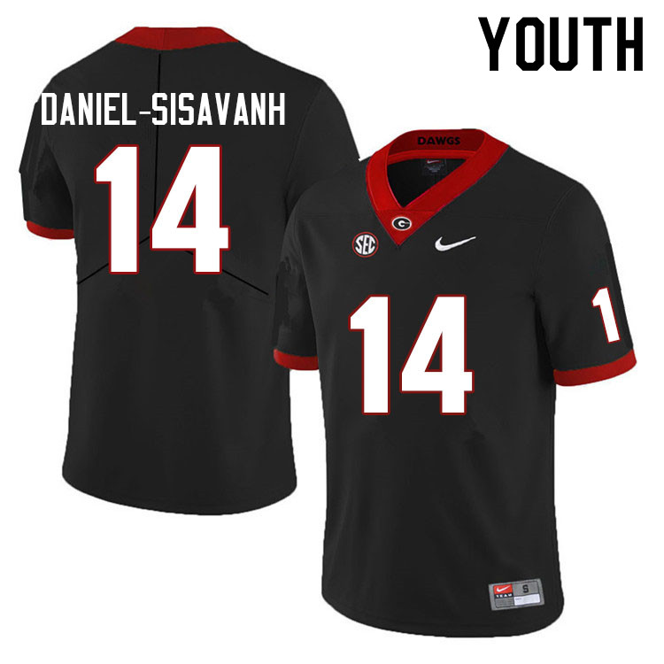 Youth #14 David Daniel-Sisavanh Georgia Bulldogs College Football Jerseys Sale-Black Anniversary